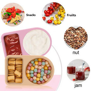 Recipientes de Silicona Reutilizables para Snacks con Tapas, Recipientes para Snacks con Doble Compartimento, Cajas Pequeñas para Snacks para Viajar - Product Image 2