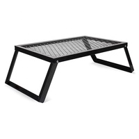 Grille de barbecue, grille de feu de camp, grille en acier inoxydable, filet en maille métallique, hauteur réglable, gril à charbon en acier