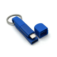 Cable de Datos 4 en 1 con Llavero, Ideal para Viajes, con Carga Rápida de 60W, Carcasa de Plástico de Alta Calidad y Cubierta Flexible de TPE