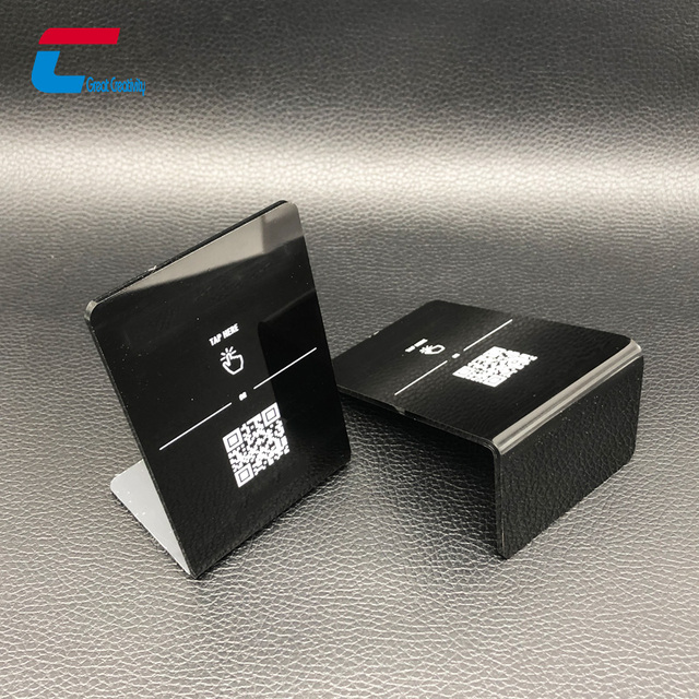 Ntag213 Ntag215 Programmable Nfc Display Acrylic Nfc Stand Hub Black Matte Qr Code Nfc Display