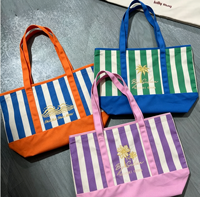 Sac fourre-tout en toile grand format, écologique, personnalisable, couleur bonbon, fleurs brodées, pour femmes, shopping