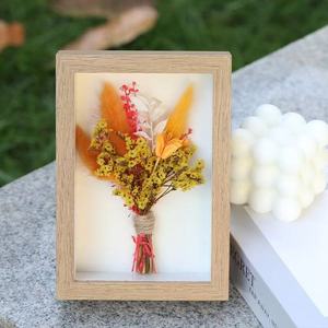Cadre photo en fleurs séchées, moderne, simple, créatif, fait à la main, décoration de mariage et de Noël, fleurs de pampas séchées naturelles - Product Image 5