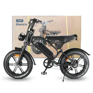 Eu Magazijn 250W Fatbike 20Inch Dikke Band 750 Watt 48V 15ah Batterij V20 Elektrische Fiets