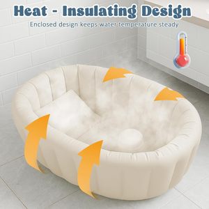 Bañera inflable para bebés, bañera plegable con soporte para la espalda, bañera portátil de viaje para recién nacidos con orificio de drenaje - Product Image 4