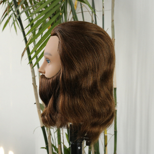 Capelli umani all'ingrosso testa di manichino di formazione maschile <span class=keywords><strong>con</strong></span> barba <span class=keywords><strong>baffi</strong></span> per gli studenti di parrucchieri - Product Image 4
