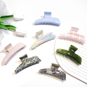 Pince à cheveux en acétate de 10,8 cm, grande pince à mâchoires pour cheveux épais, accessoires de cheveux de qualité supérieure, unisexe, couleur personnalisable - Product Image 5