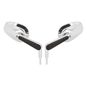Rétroviseurs de clignotants universels pour moto Harley XL Dyna pour Yamaha, filetage 8mm, noir chromé, 2 pièces - Product Image 1
