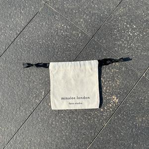 High Quality 100% Organic Cotton Canvas Pouch Small Gift Jewelry <b>Packaging</b> <b>Bag</b> With Black Ribbon - Product Image 2