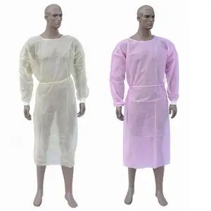 Manufacturer china High Quality Non Woven Fabric PP Disposable Hospital Doctor Gowns Lab Coat Fast Delivery