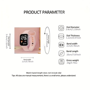 Ensemble de 6 pièces tendance rose : <span class=keywords><strong>montre</strong></span> électronique, bracelet, collier, boucles d'oreilles et bague – Cadeau d'anniversaire idéal pour vos amis LYU-0084 - Product Image 3
