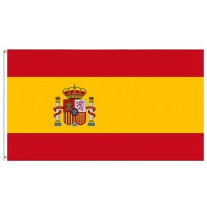 Drapeau espagnol personnalisable 3x5 pieds, simple face, style fanion, pour bannières nationales et drapeaux de présentation, imprimé sur commande - Product Image 1