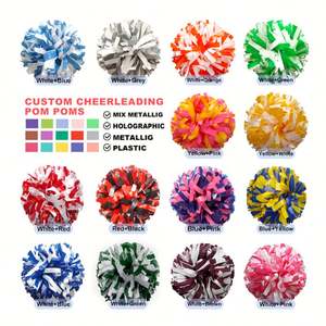 Pompones personalizables de plástico rosa para porristas Material PE respetuoso con el medio ambiente para deportes y entretenimiento - Product Image 3