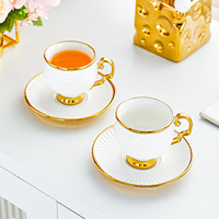 Tasse à Expresso Moderne pour la Maison, Mini Tasse à Latte, Simple Tasse à Café en Céramique et Sous-Tasse, Design Exquis pour le Service du Thé