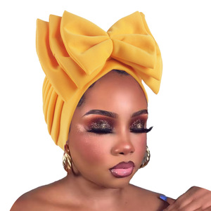 <span class=keywords><strong>Bonnet</strong></span> turban doux pour <span class=keywords><strong>femme</strong></span> avec nœud multicouche, foulard <span class=keywords><strong>africain</strong></span> pour <span class=keywords><strong>femme</strong></span> - Product Image 2