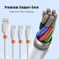 Kabel USB C Silikon Cair Ultra Fleksibel 1M 60W Pengisian Cepat Kabel Data USB C ke USB C untuk iPhone 16 15 Pro Max iPad Samsung