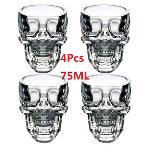 Juego de copas de vino de <span class=keywords><strong>calavera</strong></span> de cuarzo transparente, <span class=keywords><strong>cristal</strong></span> de 75ml, para fiesta, 4 unidades - Product Image 4