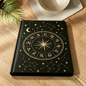 Journal d'<span class=keywords><strong>horoscope</strong></span> à couverture rigide, carnet personnalisé avec motif étoile à huit branches et lune - Product Image 3