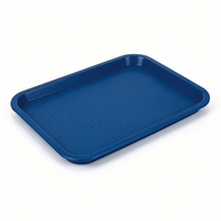 Plateau de service rectangulaire en plastique épaissi pour restauration rapide, cantine, hôtel, plateau commercial multicolores