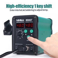 Station de soudage YIHUA 898D+ 2-en-1 750W avec pistolet à air chaud et fer à souder pour réparation de téléphones portables