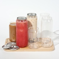 Bouteilles de boisson en plastique PET de qualité alimentaire, 330 ml, 500 ml, vides, avec languette d'ouverture facile, boîtes en plastique avec couvercles