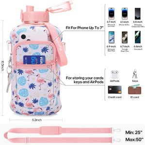 22L động lực chai nước với thời gian đánh dấu, chai nước lớn <span class=keywords><strong>2</strong></span> lít với xử lý rò rỉ bằng chứng, 64oz Thể Thao Di động chai - Product Image 1