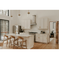Ensemble d'armoires de cuisine modulaires classiques américaines, armoires modulaires personnalisées avec vitrine murale en verre pour appartement