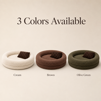 Coussin orthopédique rond pour chien en mousse à mémoire de forme, style boucle, luxueux, populaire, avec housse amovible et lavable, antidérapant, en forme de donut, vente en gros