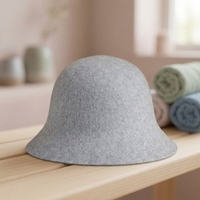Pemasok Pabrik Topi Sauna Wol Merino 100% Organik Alami Berkualitas Tinggi Warna Sesuai Pesanan Topi Spa Topi Sauna Banya