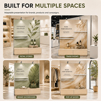 Système d'affichage modulaire universel en aluminium léger, vitrine murale rétroéclairée pour la vente au détail, profil perforé, support facile à assembler