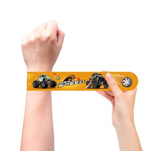 몬스터 트럭 파티 호의 KidsPapa PVC 슬랩 및 스냅 팔찌 고무 밴드 어린이 파티 - Product Image 4