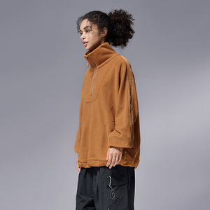 European Style 325gsm Blank Polar Fleece <strong>Jacket</strong> <strong>Half</strong> Zipper Loose Fit Oversized oversized Fleece <strong>Jacket</strong> Outdoor - Product Image 6