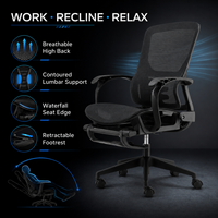 Chaise de bureau pivotante ergonomique moderne entièrement en maille, pliable, réglable en hauteur, avec siège rembourré et dossier solide, pour la maison et le bureau