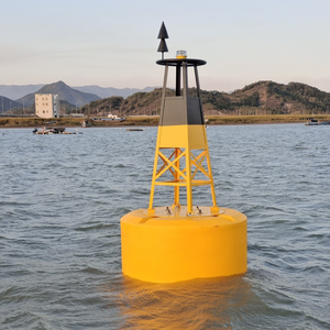 Pelampung Navigasi Laut dengan Rangka Baja, Material Plastik PE, Bentuk Silinder, Penanda Apung untuk Tambatan dengan Engsel Lampu - Product Image 2