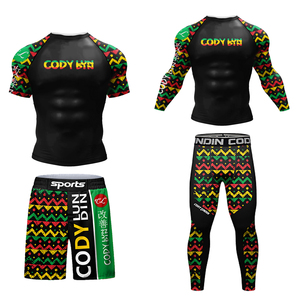 Ropa deportiva para hombre con impresión de sublimación personalizada de fábrica propia Mma Bjj Jiu-Jitsu Figting Rash Guard Sets ropa de entrenamiento Fitness - Product Image 2