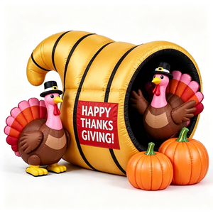 Nuevo Diseño de Cornucopia, Cuerno de Pavo, Calabaza, Inflables de Acción de Gracias, Decoraciones de Pavo para Exteriores con Luces LED Integradas - Product Image 1