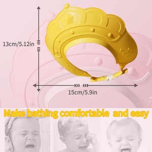 Gorro de <span class=keywords><strong>ducha</strong></span> de baño deshumidificador de eliminación de <span class=keywords><strong>olores</strong></span> EVA + TPE de plástico ajustable para niños pequeños, champú ecológico para bebés - Product Image 2