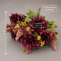 Fleurs artificielles haut de gamme Gerbera Daisy à 11 têtes pour la Saint-Valentin, Thanksgiving, la remise des diplômes, la fête des Mères, Pâques, Noël, et la décoration d'automne