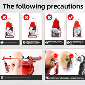 Инструмент для быстрой очистки фруктов 3-в-1, устройство для очистки яблок, устройство для очистки от сердцевины и ломтерезки с прочным всасывающим противоскользящим основанием для кухни, ресторана - Product Image 5