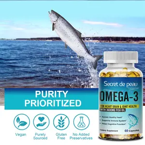 Usine personnalisée OEM/ODM Omega 3 pour les articulations yeux peau coeur santé stimuler le système immunitaire 60 pièces Capsules de supplément d'huile de poisson