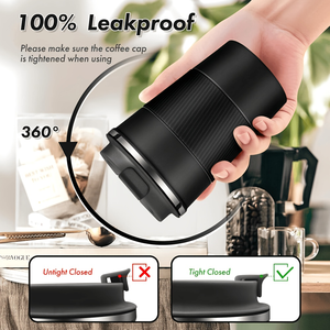 Gobelet isotherme en acier inoxydable, tasse à café de voyage, couvercle anti-fuite, tasse isolée pour le bureau, la voiture, l'extérieur - Product Image 5