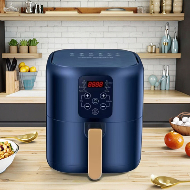 Chinese Brand Household Kitchen Appliances , a New 6.5-liter Blue square Model , Featuring an Elegant and Simple Style air Fryer