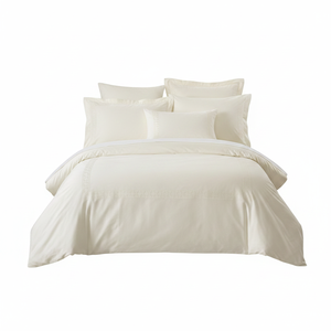 Juego de Funda Nórdica Doble de Satén de Algodón Ecrú de Lujo, Ropa de Cama Bordada con Relleno de Seda de 4 Piezas, Tamaño King - Product Image 2