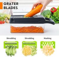 14-in-1 handmatige keuken groentesnijder, aardappelmes, snijder, fruit- en groentesnijder, PS plastic
