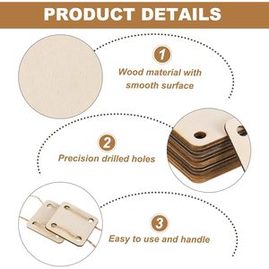 12pcs Wooden <b>Weaving</b> Card, 4 Holes 2x2 Inch Square Tablet <b>Weaving</b> Cards for Knitting Loom <b>Kit</b> Supplies, DIY Knitting Tools - Product Image 2