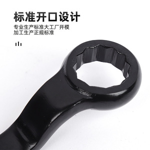 ประแจหกเหลี่ยมแบบกล่องเดี่ยวสำหรับงานอุตสาหกรรม ขนาดเมตริก เหล็ก 45 เกรดเคลือบอิเล็กโทรโฟรีซิส ด้ามโค้ง คอสูง สำหรับงานตอก - Product Image 2