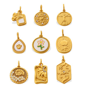 Amuletos de Reliquias Doradas |   Colgantes de Lujo Vintage de Acero Inoxidable Chapado en Oro PVD de 18K |   Impermeable, Hipoalergénico y Resistente al Deslustre - Product Image 6