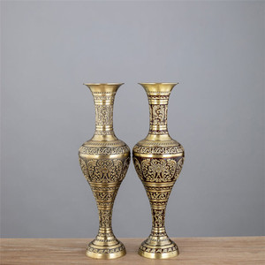 Vaso Decorativo in Metallo Vintage Europeo di Alta Qualità, Vaso Estetico in Bronzo <span class=keywords><strong>per</strong></span> Centrotavola e Soggiorno - Product Image 3