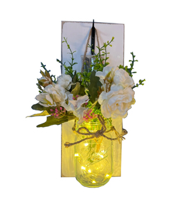 Apliques de pared rústicos, apliques de tarro de albañil, diseño colgante hecho a mano con Control remoto, pegatinas de arte de pared de hadas LED, doble Natural - Product Image 2