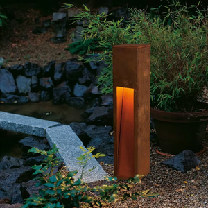 Lámpara de Jardín de Acero Corten para Exteriores, Lámpara de Poste Impermeable - Product Image 1