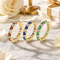 Bague Éternité en Argent Sterling 925 avec Moissanite, Poids Total 2,7g, Style Tendance, Modèle MS-JZ223 pour Fiançailles/Mariage